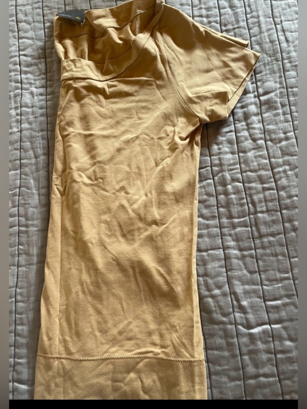 Vintage Fendi Italy Tan Stretch Tee Ff Logo Hardware Top Eu 40